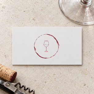 Carte De Visite Verre à vin personnalisé avec tache de vin Sommeli