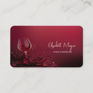 Carte De Visite Verre à vin rouge élégant professionnel