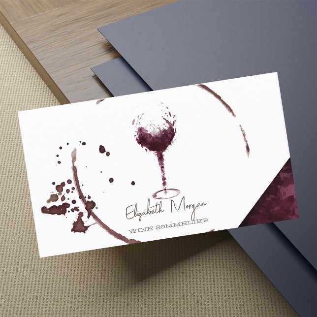 Carte De Visite Verre à vin tache de vin professionnel (Créateur téléchargé)