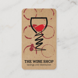 Carte De Visite Verre à vin Vignoble Restaurant