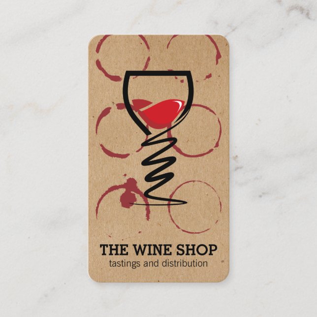 Carte De Visite Verre à vin | Vignoble | Restaurant (Devant)