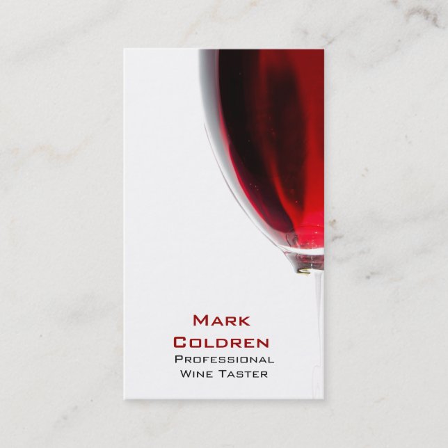 Carte De Visite Verre de vin avec le vin rouge 2 (Devant)