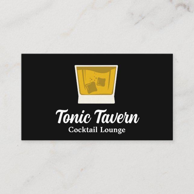 Carte De Visite Verre de Whiskey et glace (Devant)