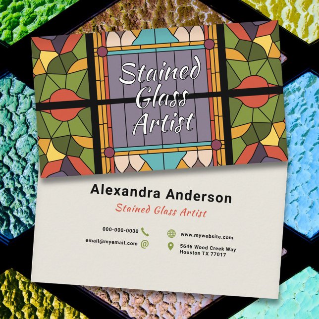 Carte De Visite Verre tendu (Stained Glass Art Business Card)