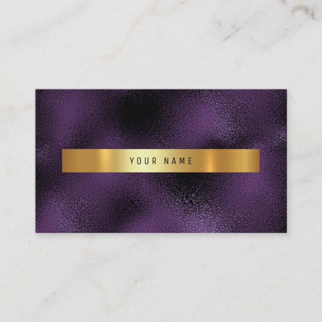Carte De Visite Verre Violet Plum Or Vip Ombre Parties scintillant (Devant)