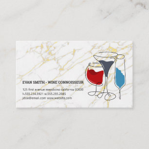 Carte De Visite Verres à vin artistiques   Marbre