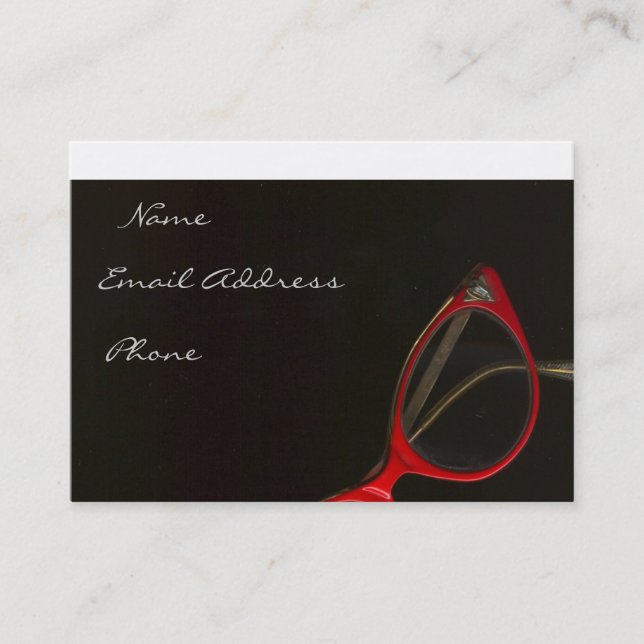 Carte De Visite Verres rouges par Leslie Harlow - customisé (Devant)