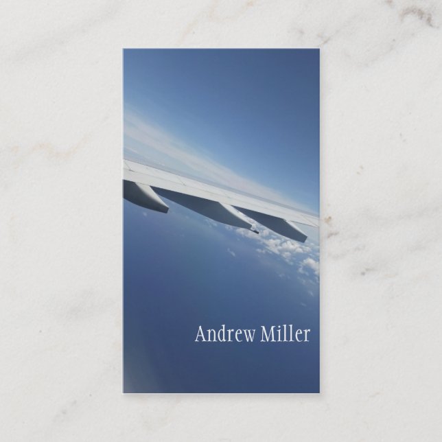 Carte De Visite Vers le haut de dans l'aile d'avion de ciel/siège (Devant)