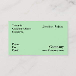 Carte De Visite Vert