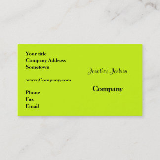 Carte De Visite Vert