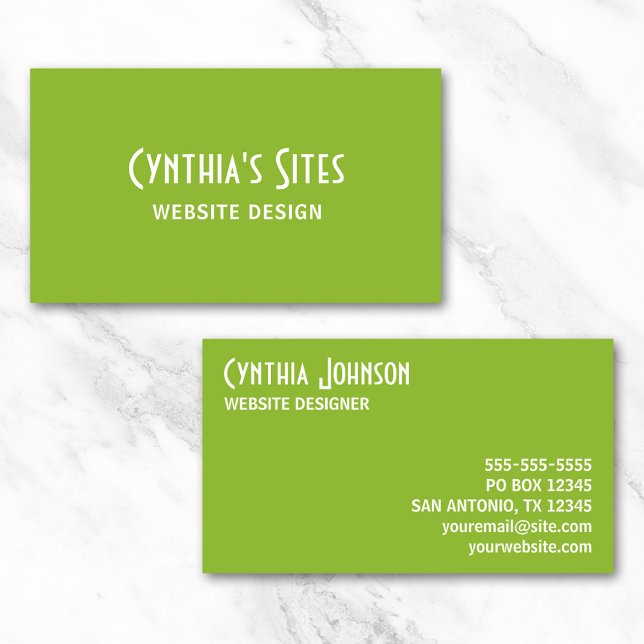 Carte De Visite Vert (Pea Soup Green Business Cards)