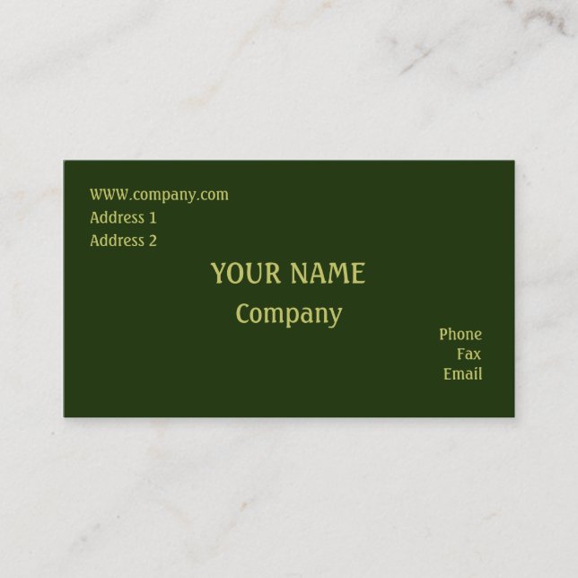 Carte De Visite Vert (Devant)