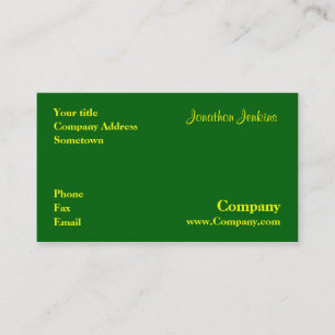Carte De Visite Vert