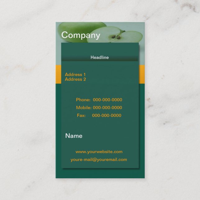 Carte de visite vert Apple (Devant)