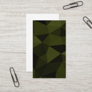 Carte De Visite Vert armée foncé noir motif de maille géométrique 