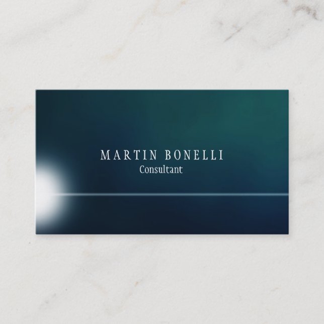 Carte De Visite Vert Bleu Élégant Simple Propre (Devant)