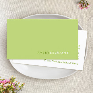 Carte De Visite Vert citron vert minimaliste moderne