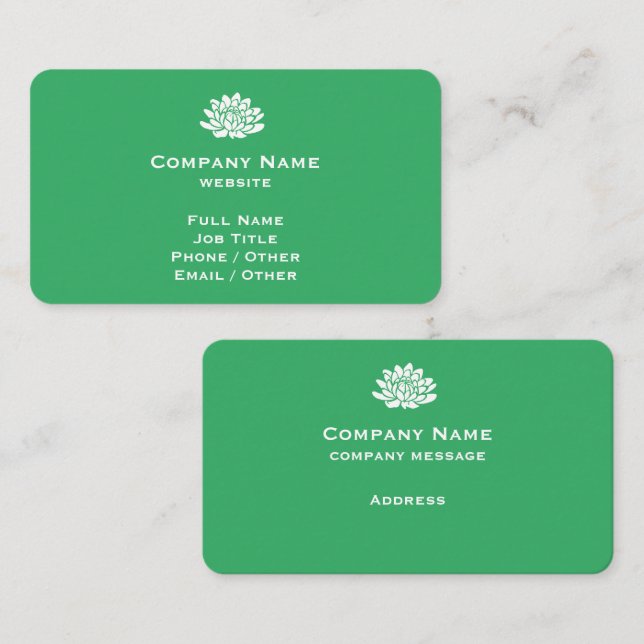 Carte de visite vert clair personnalisable (Devant / Derrière)