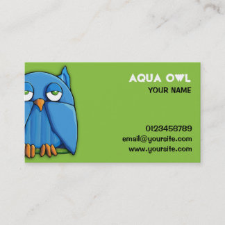 Carte de visite vert d'Aqua Owl
