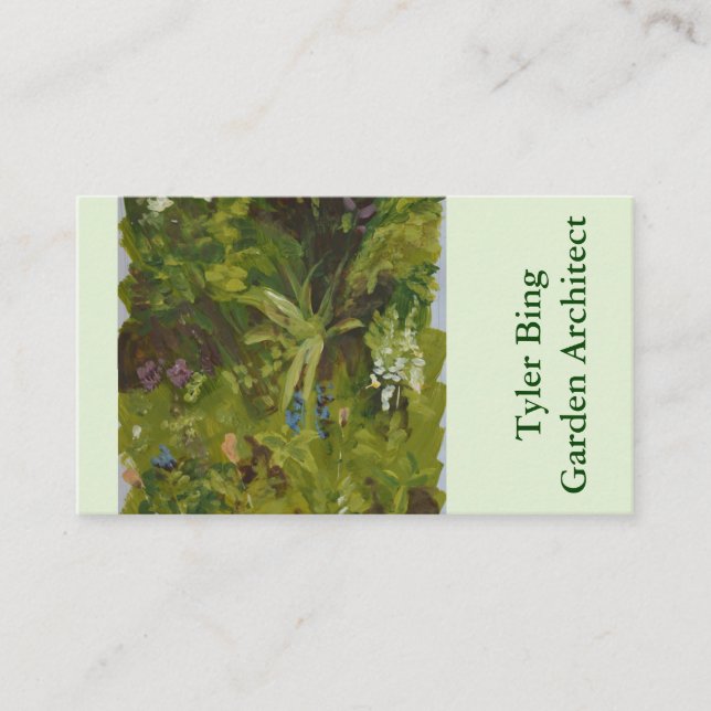 Carte de visite vert d'art de jardin (Devant)
