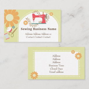 Carte de visite vert de la marguerite à coudre