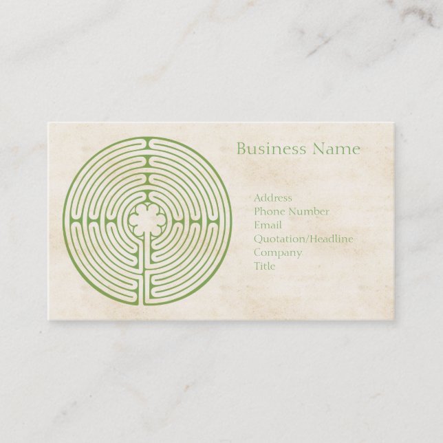 Carte De Visite Vert de labyrinthe de Chartres (Devant)