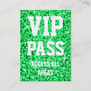 Carte de visite vert de "PASSAGE de VIP" de