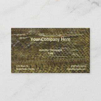 Carte de visite vert de peau de serpent