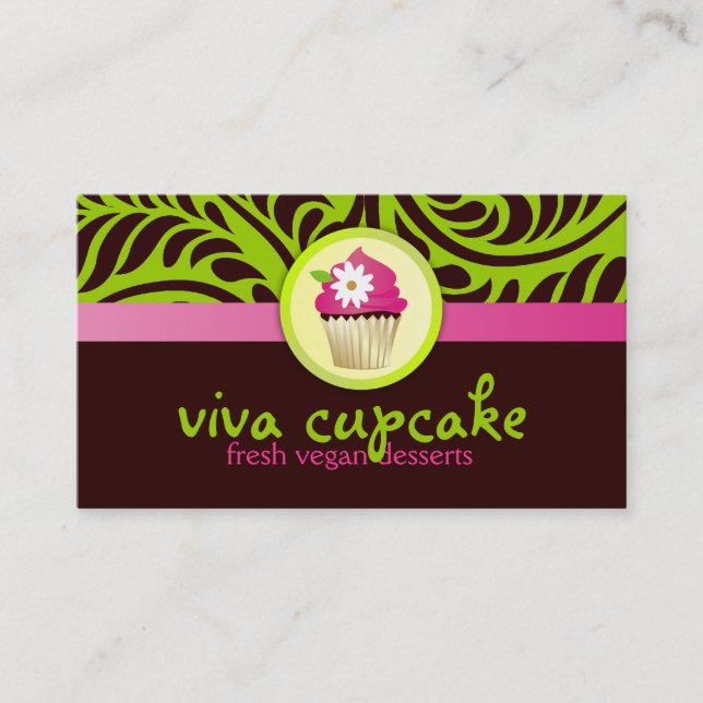 Carte De Visite Vert de petit gâteau de 311 vivats (Devant)