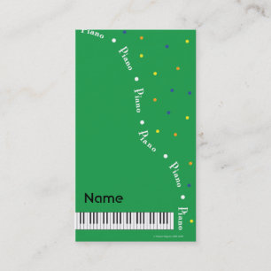 Carte de visite vert de piano à queue