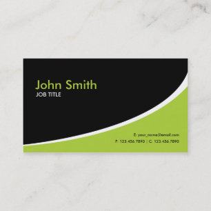 Carte De Visite Vert de pointe simple simple moderne