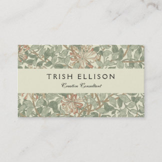 Carte De Visite Vert doux Vintage William Morris Honeysuckie
