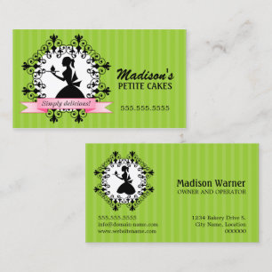 Carte De Visite Vert élégant de petit gâteau