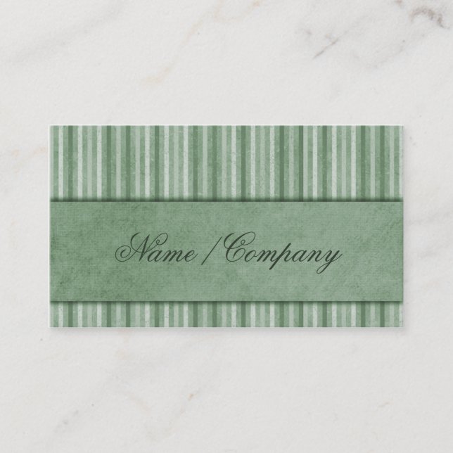 Carte De Visite Vert élégant de rayures (Devant)