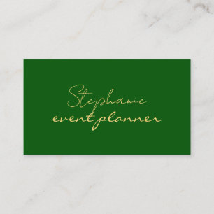 Carte De Visite Vert émeraude or moderne nom personnalisé professi