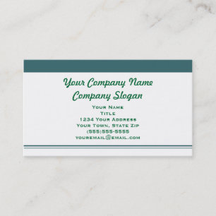Carte De Visite Vert et blanc simple