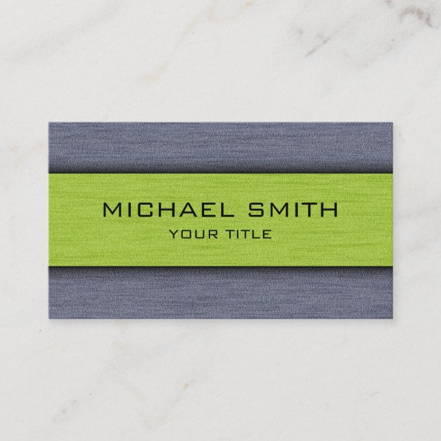Carte De Visite Vert et gris Professionnel Moderne (Devant)
