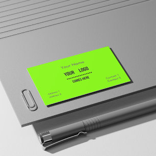 Carte De Visite vert fluorescent - couleur unie - ajoutez votre lo