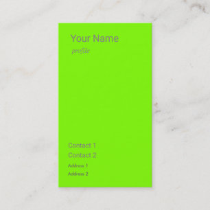Carte De Visite vert fluorescent green