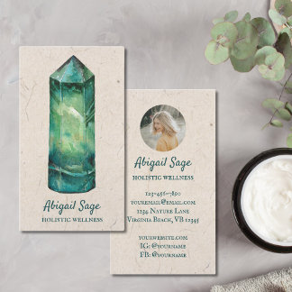 Carte De Visite Vert Fluorite cristal Holistic Spirituel Yoga