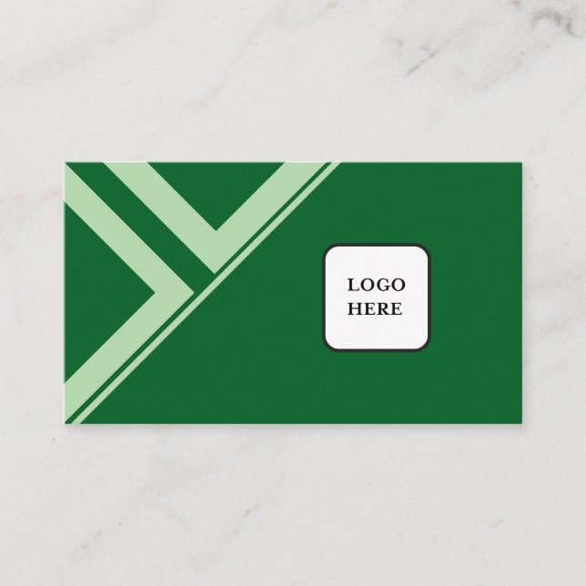 Carte de visite vert foncé à design triangulaire m (Devant)