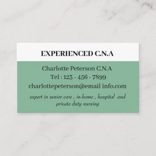Carte De Visite Vert foncé de mer Simple CNA