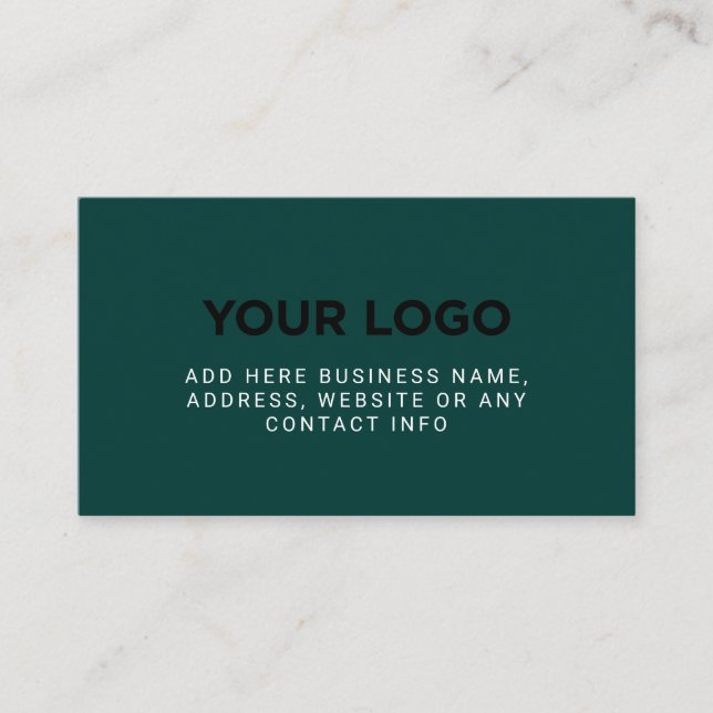 Carte De Visite Vert foncé| Logo de société simple (Devant)