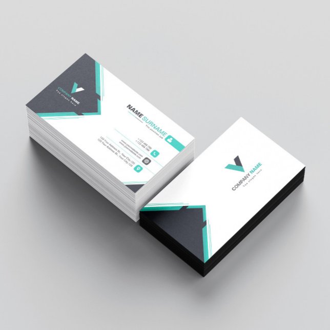 Carte De Visite Vert foncé moderne (Créateur téléchargé)