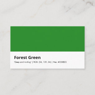Carte De Visite Vert forêt   "Profond et Invitant" 