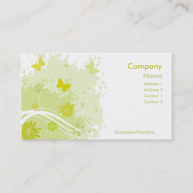 Carte De Visite Vert frais (Devant)