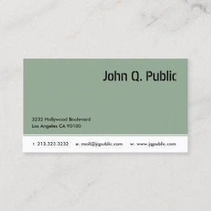 Carte De Visite Vert gris élégant moderne
