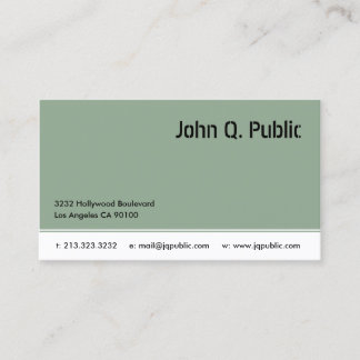 Carte De Visite Vert gris élégant moderne