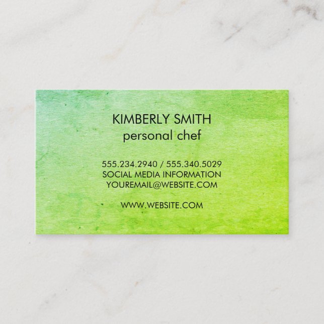 Carte De Visite Vert Grunge moderne (Devant)