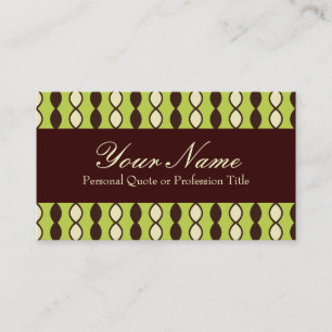 Carte De Visite Vert Jaune et Brown Motif des années 70